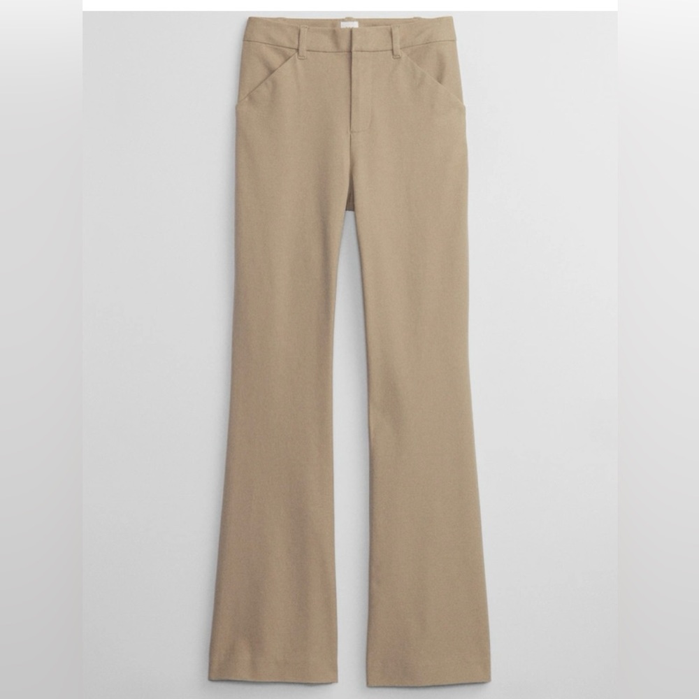 NWT neutral tan GAP high rise flare pants in bi-stretch